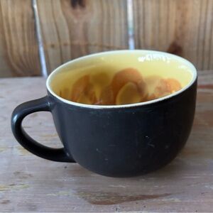 Starbucks 2012 New Bone China Matte Black Coffee Mug Yellow Sunflower Glaze